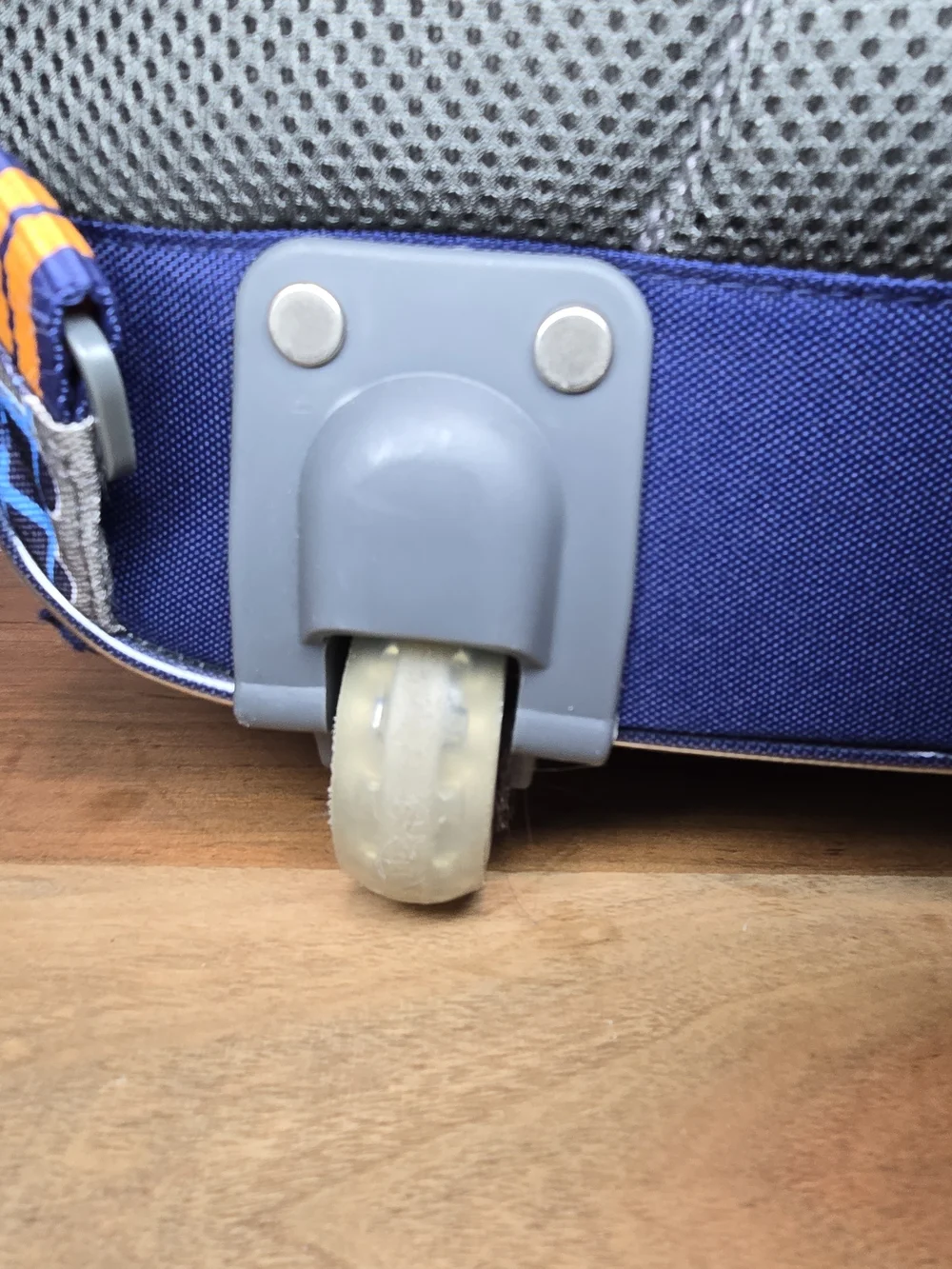 Pottery Barn Kids Gray/blue Rolling Backpack with Vehicle Print 